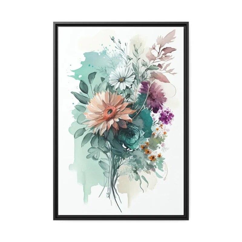 Arta florilor postere acuarela estetica flori colorate pictura pe panza imprimare pentru arta de perete decorare pentru casa decor camera de bucatarie