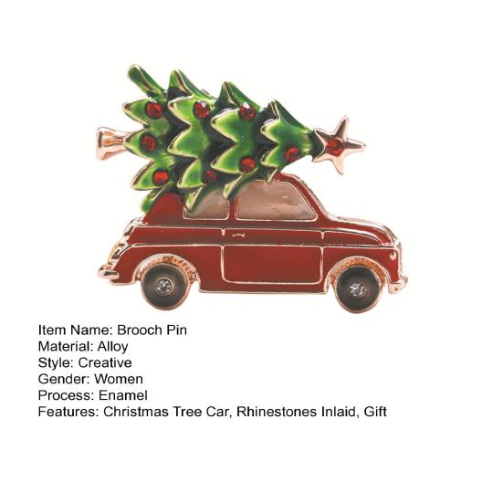 Car Shape Brooch Shining Rhinestones Inlaid Enamel Pin Vibrant Color Clothes Hat Shawl Badge