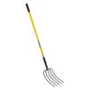 5 Tines Garden Fork Fiberglass Handle 57 in Spading Pitchfork Heavy Duty