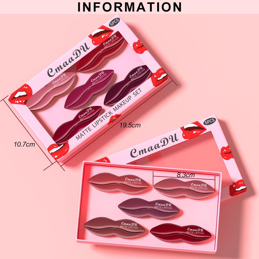 CmaaDu Matte Lipstick Set - 5 Pieces (Foreign Trade Exclusive)