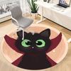 1PC Black Cat Office Round Area Rug,  Mat Suitable ForOffice, Under Office Chairs Bedroom Living Room Home Decor, Room Deco