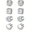1 Pairs Crystal Strong Magnetic Ear Stud Clip Earrings for Men Women Punk Round Zircon Magnet Earrings Non Piercing Jewelry