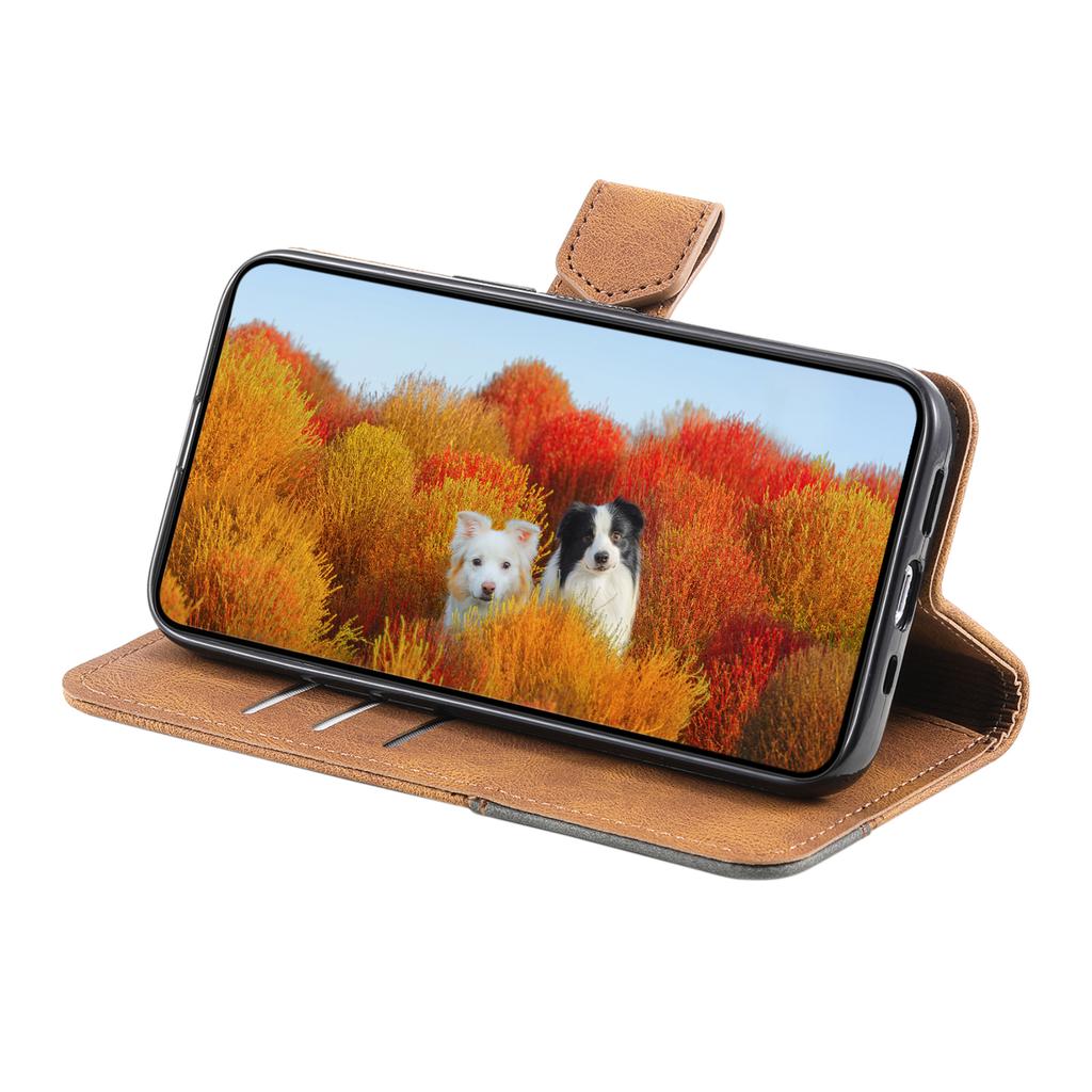 TTUDRCH Styl 004 Etui Skórzane na iPhone 16e Portfel Blokujący RFID Stojak Pokrowiec na Telefon ze Smyczą