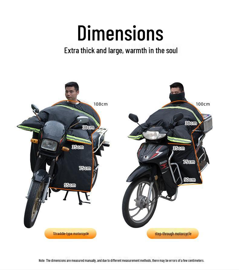 Men's Extra Large Winter Fleece-Lined Waterproof Motorcycle Windshield