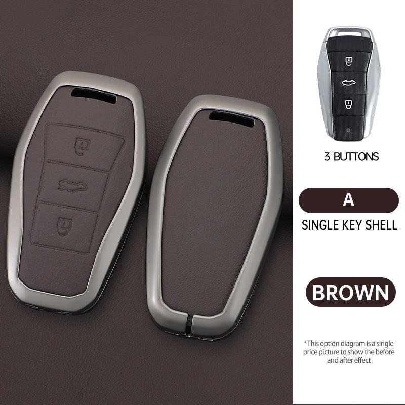 Zinc Alloy Car Key Case For Jac Js8 Sehol Qx X8 A7 E10X Js6 Sei 6 Prosol Qx Remote Cover Shell Keychain Holder Auto Accessories