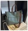 Korean Style Women's Large Nylon Tote Bag - Versatile Canvas Shoulder Bag