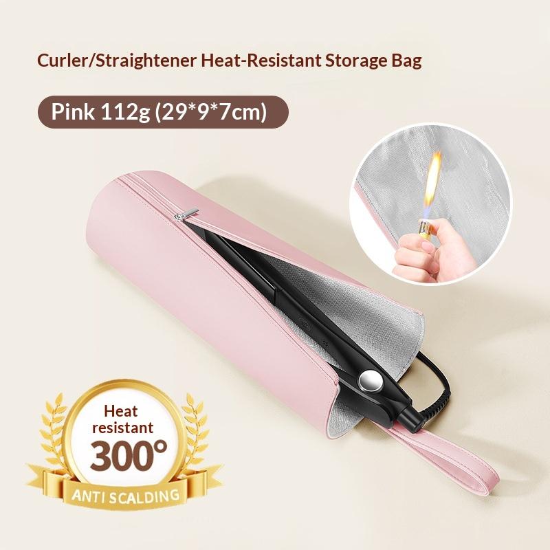 Heat-Proof Aluminum Coating Hair Styling Tool Bag - Wall-Hangable Storage Pouch For Curler, Hair Straightener & Blow Dryer, Mult