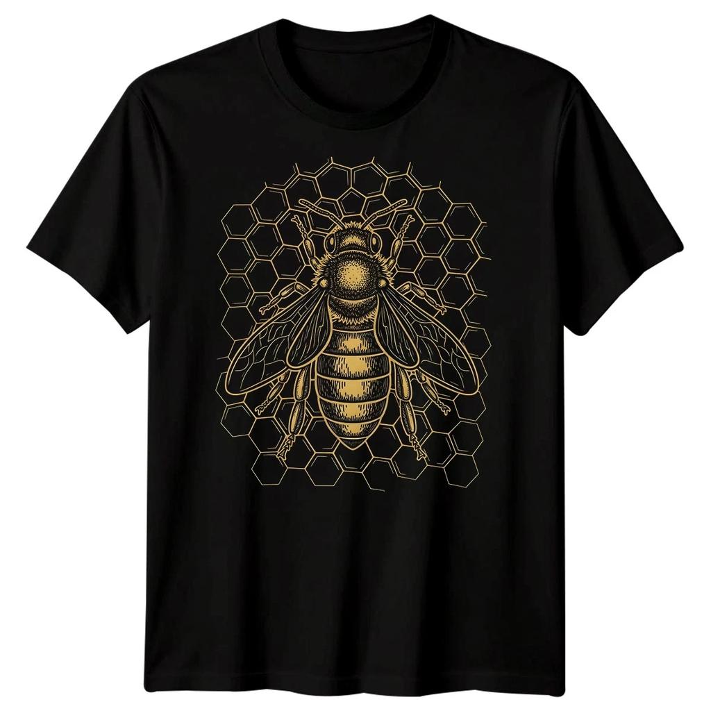 Honey Bee Insect Animal Mens T shirt Honeycomb Design