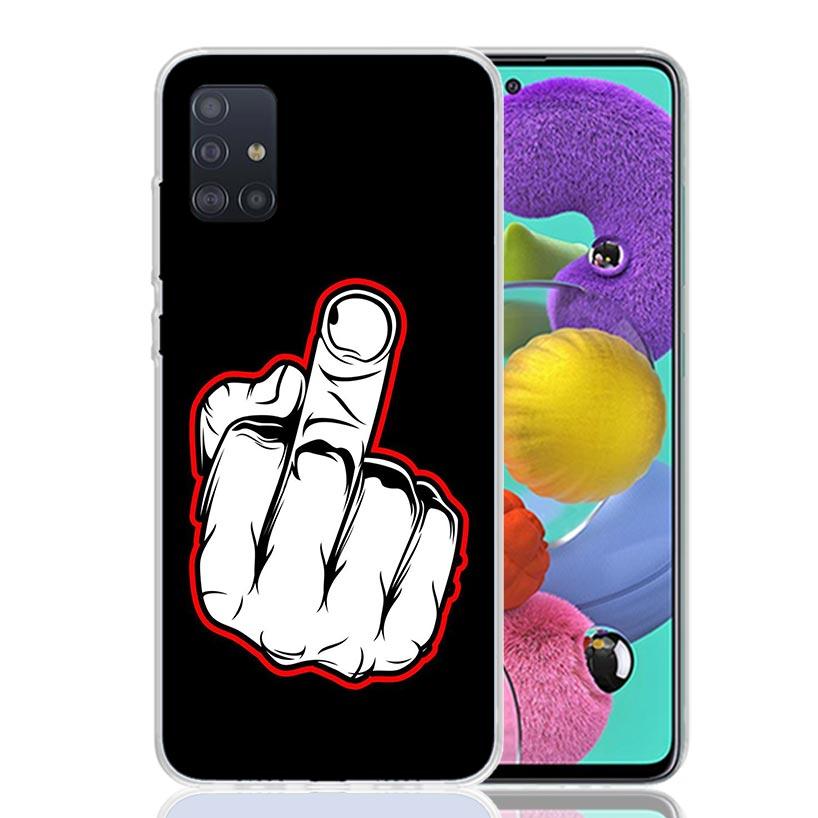 Middle Finger Phone Case for Samsung Galaxy A52 A51 A50S A12 A22 A32 A72 A10S A30S A31 A71 Note 20 Ultra 10 Plus S10 Galaxy A52