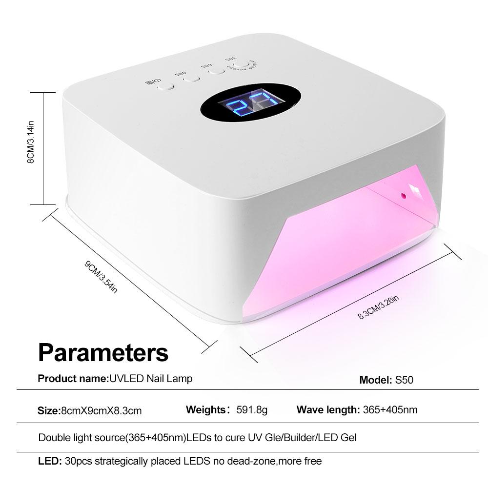 30 LED Rechargeable Nail Art Light With Smart Digital Display Nail Polish Nail Dryer Manicure Tools For Salon And Home Use