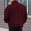 Autumn Winter Men's Plush Velvet Solid Long Sleeve Half Zip Polo Stand Collar Top