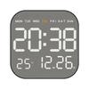 Brushed Metal Wall Clock: Multi-functional LED Alarm with Electronic Display, Cross-border Bestseller