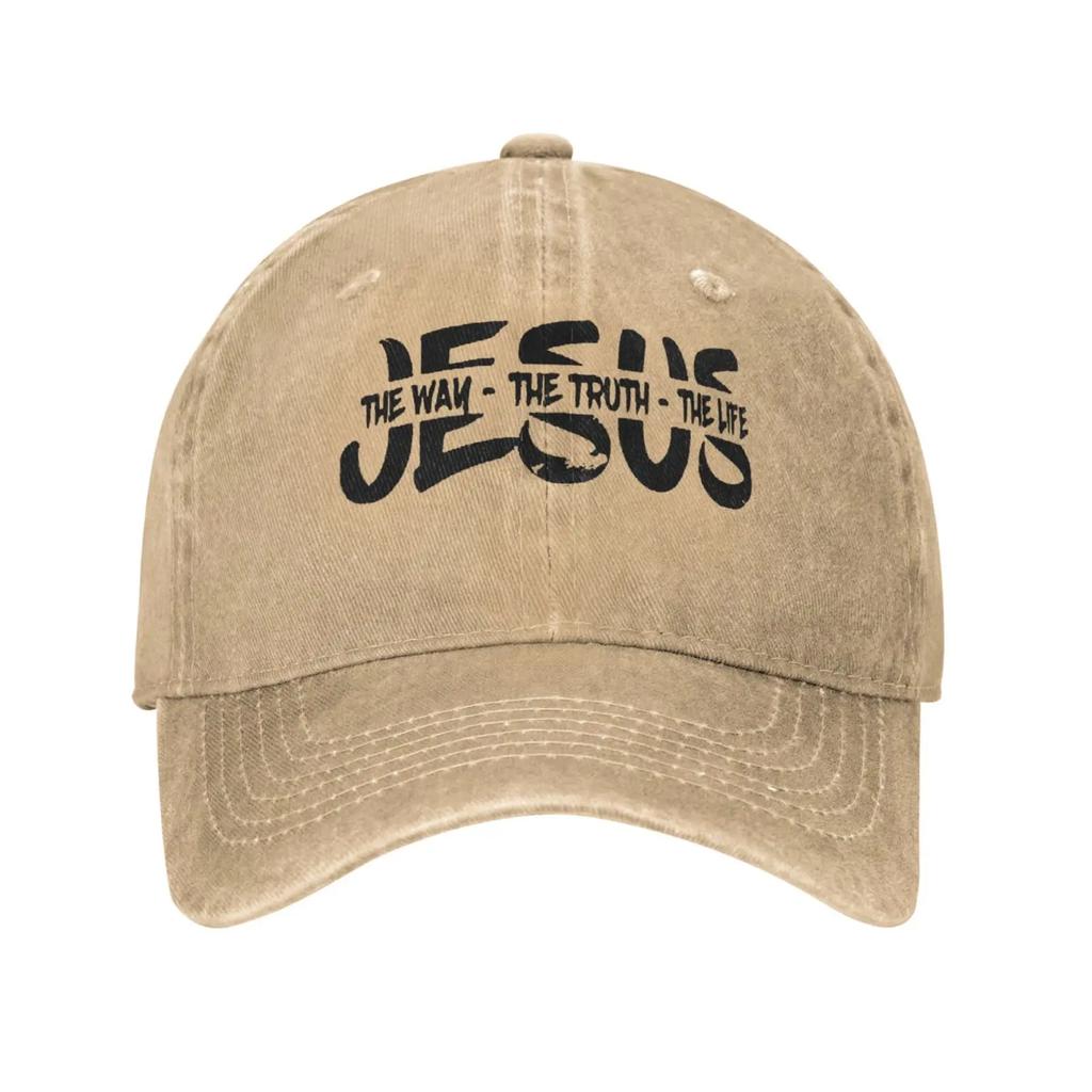 Casquette de camionneur à visière plate Jésus, le chemin, la vérité et la vie, pour homme, avec logo