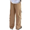 Men's Loose Casual Multi-pocket Work Pants, Youth Stretch Waist Drawstring  Pants
