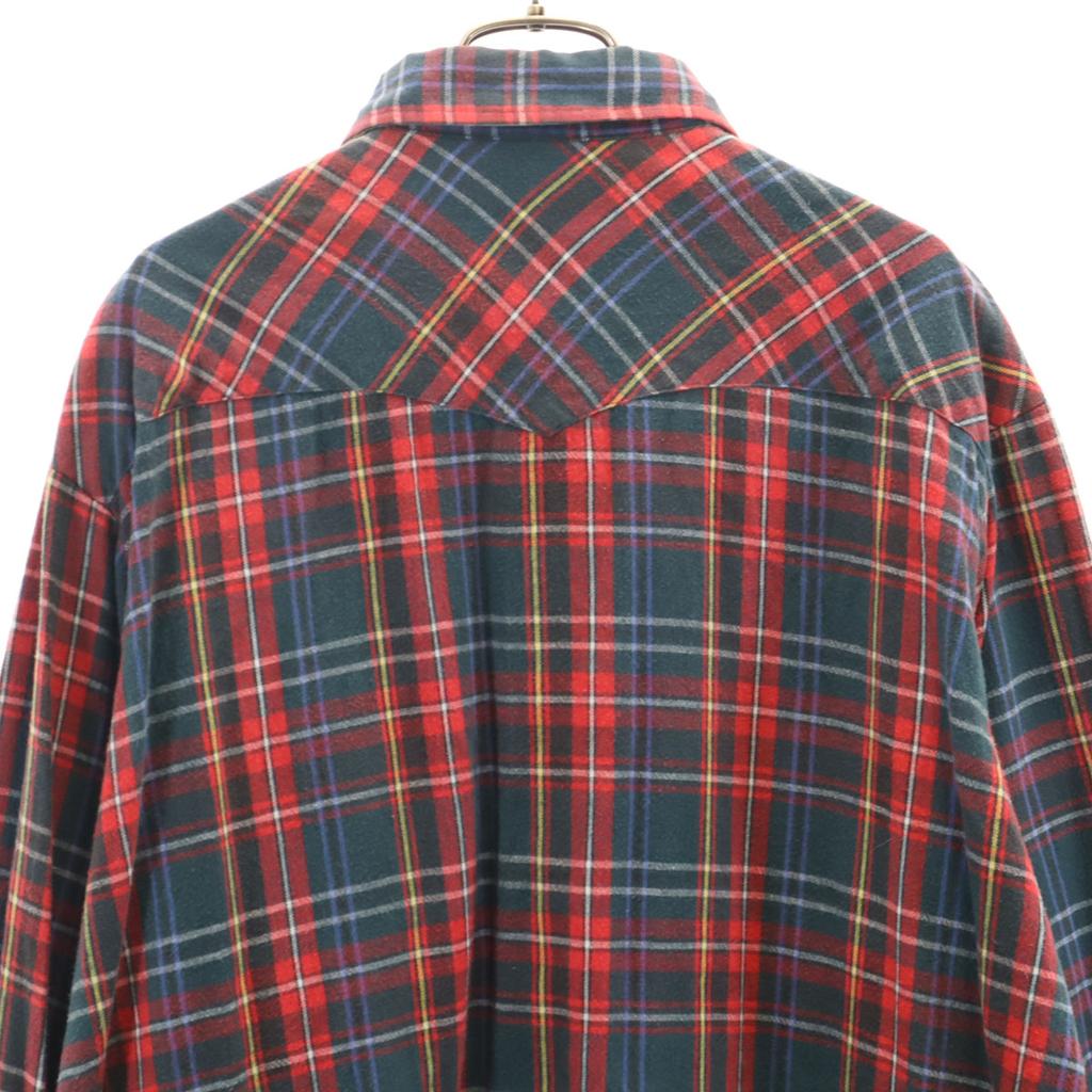 ELY CATTLEMAN 80s Vintage Check Pattern Long Sleeve Western Shirt 17-35 Men's Used