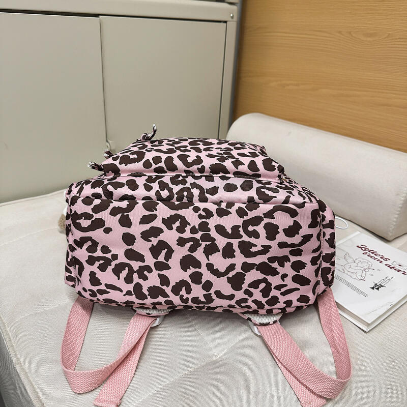Leopard Print Schoolbag Women's Lightweight Backpack