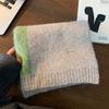 Korean Waxy Jiji Contrasting Colors White Knitted Scarf Female Winter Student Simple and Versatile Warm Neck Scarf