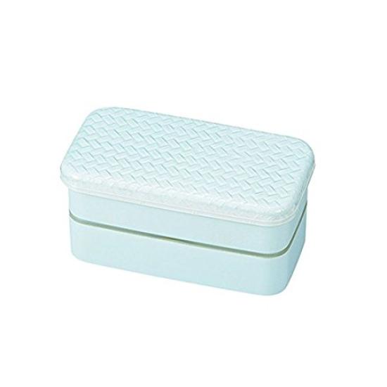 Tatsumiya HAKOYA Bento Ajiro Long NURI AJIRO Light Green Water Japanese-Made Box, Rectangular, Two-Tier, 500ml, S,