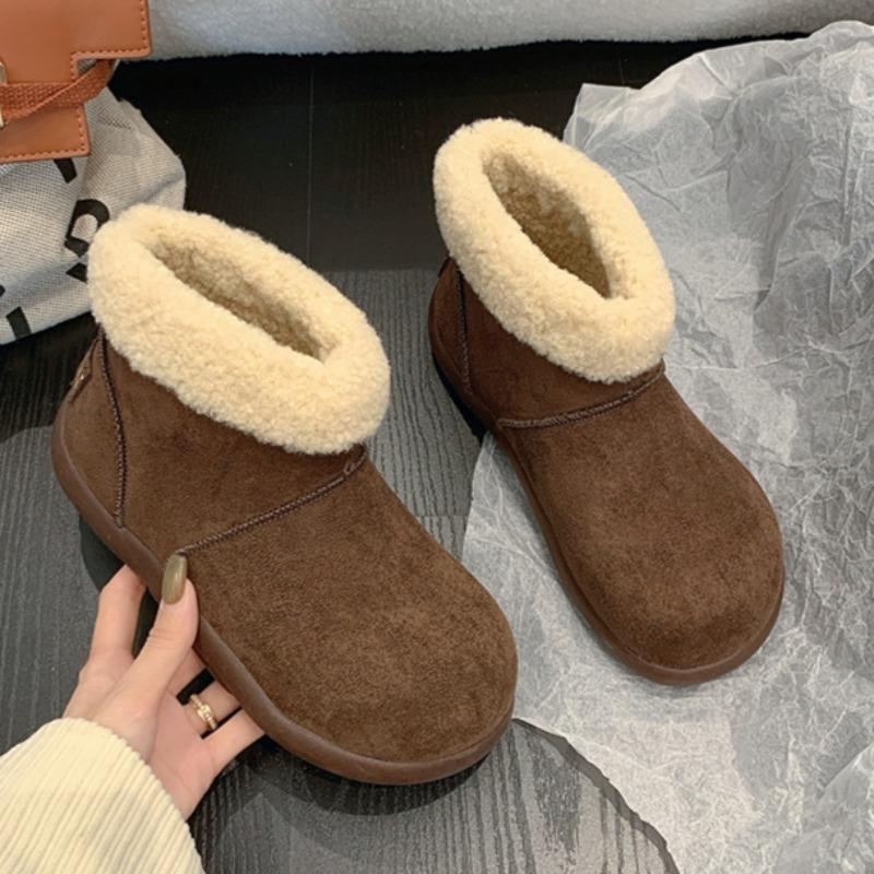 

Женская Мода Плоская Обувь Зима Новые Круглый Носок Замша Рукав Мягкая Подошва Противоскользящие Износостойкие Короткие Ботинки 40