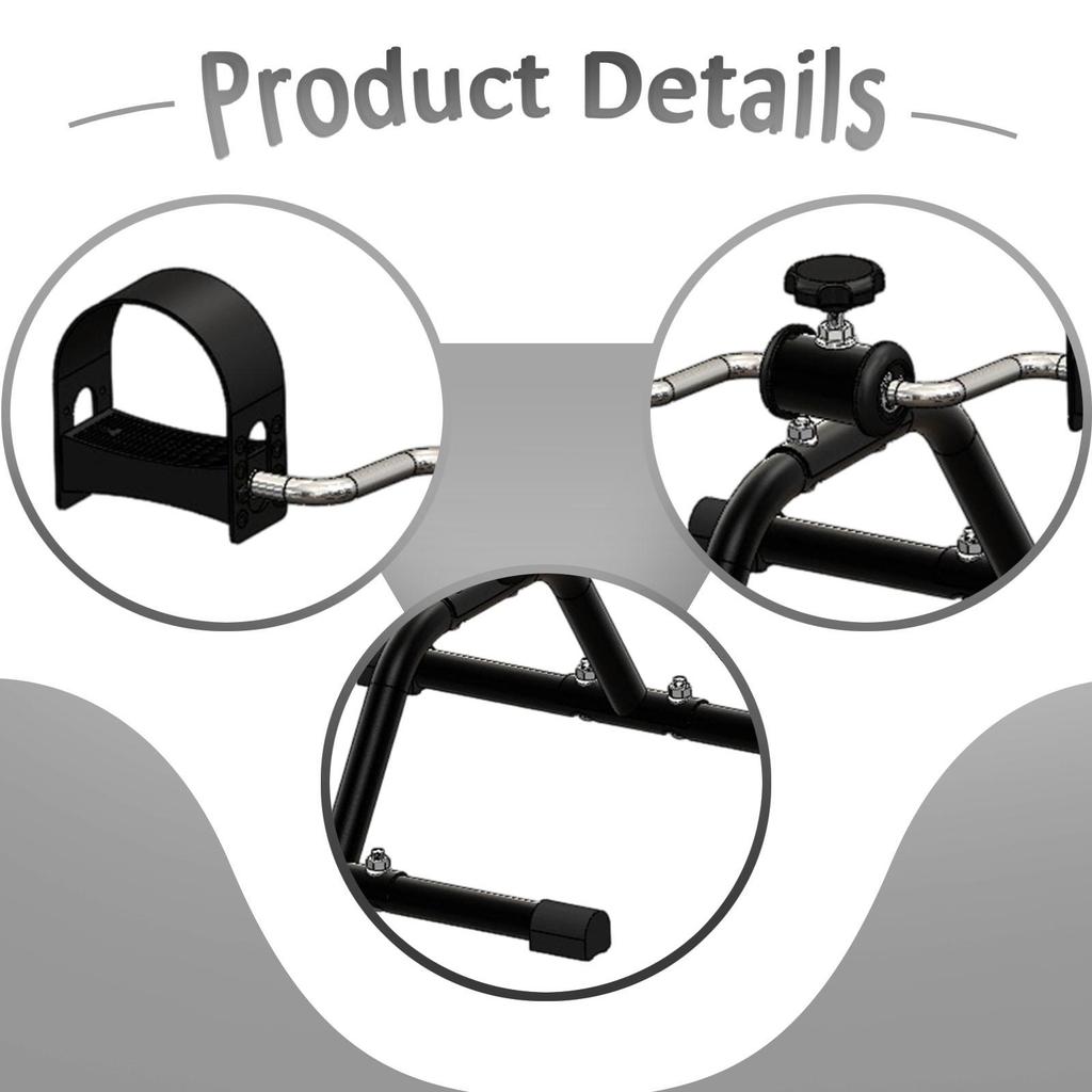 Mini Exercise Bike Sitting Down Cardio Step Machine for Office Indoor Sports Black
