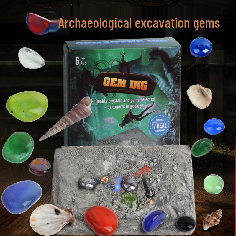 Gem Archaeology Excavation Toy: Kids DIY Crystal Ore Treasure Hunt Set
