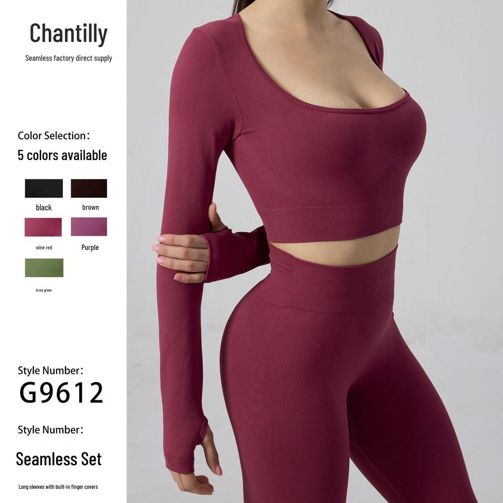 New Seamless Women's Yoga Set: Sports Bra, Fingerless Gloves, and Hip-Lifting Shorts for Fitness