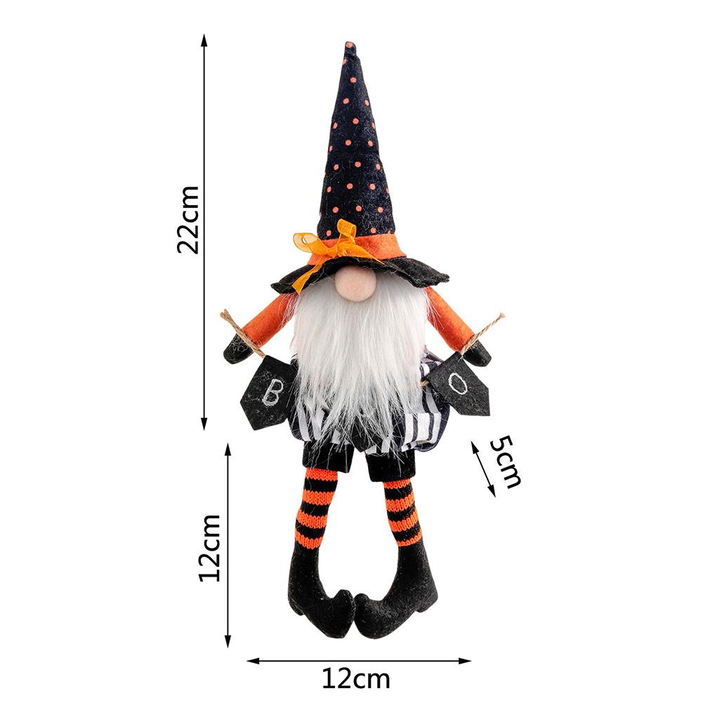 2025 Halloween Long Legs with Broom Dwarf Doll Creative Faceless Doll Home Decoration Desktop Ornaments