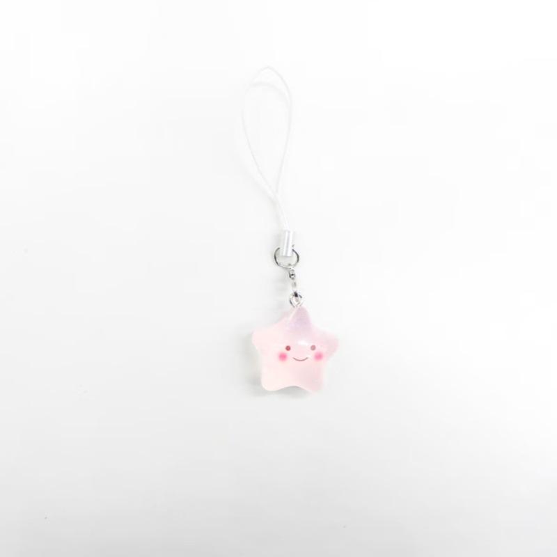 Creative Luminous Smiling Star Phone Lanyard & Cheerful Cartoon Keychain
