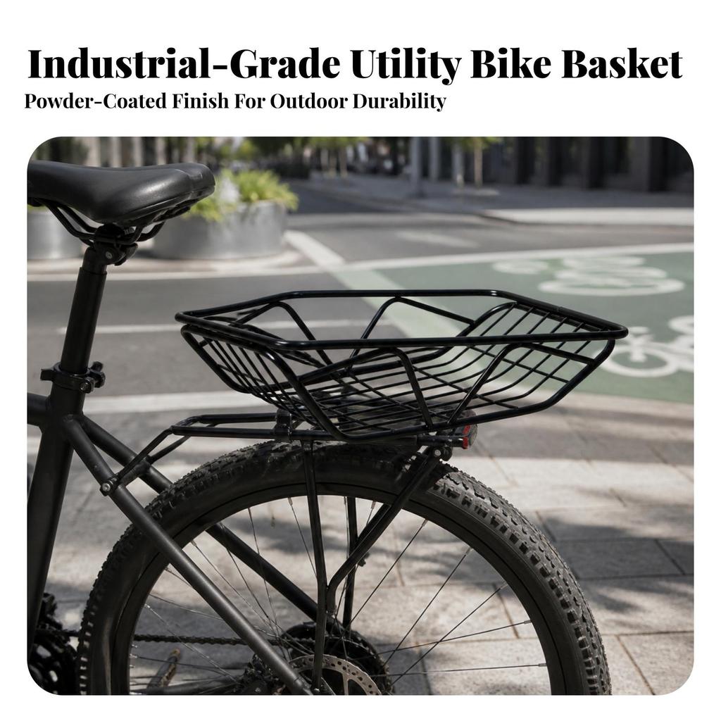 Bike Rear Basket Secure Long-Lasting for Commuters