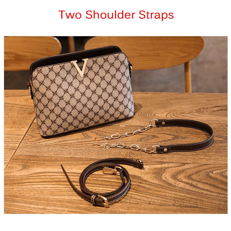 2025 Ny Liten Axelväska Klassisk Monogram Dam Crossbodyväskor Mode Kedjor Skal Handväska Två Remmar