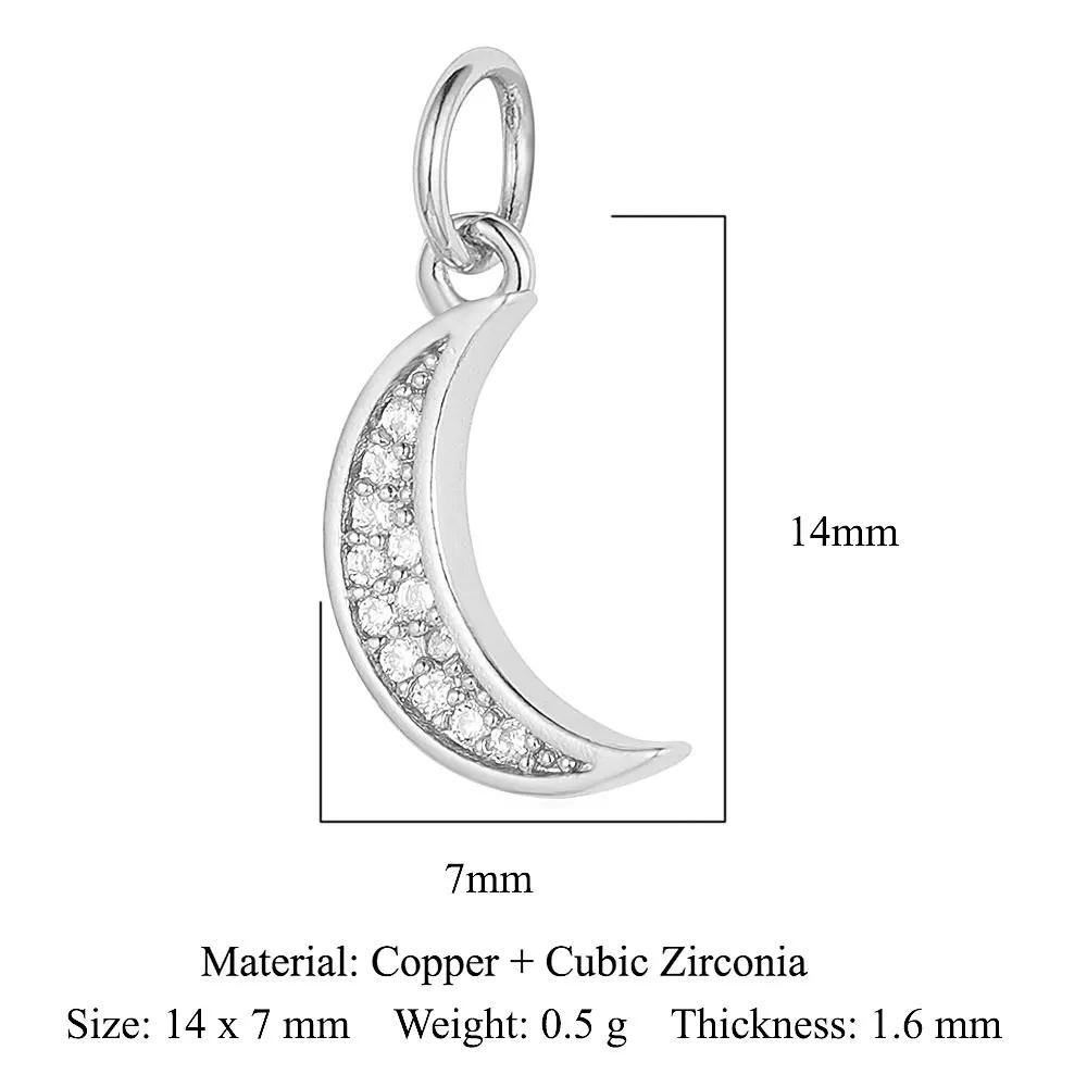 Lips Crescent Heart Crown Beetle Copper CZ DIY Jewelry Charms Triangle Evil Eye Flame Dancer Bracelet Earring Making