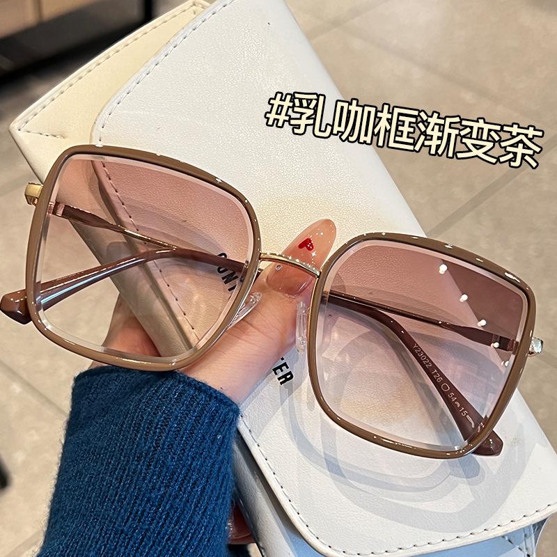 New Square Sunglasses Women Luxury Design Big Frame Gradient Cat Eye Sun Glasses for Women Driving Eyeglasses UV400 Eyewear