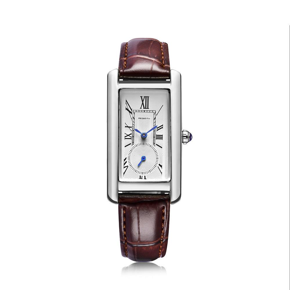 Reloj de Cuarzo Para Mujer, Dos Y Media Manecillas Impermeable Cuadrado Escala Romana Correa Para Reloj de Moda de Mujer