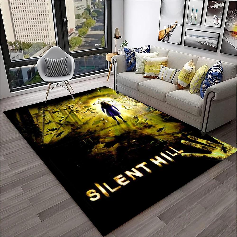 3D Silent Hill Horror Movie Game Carpet Rug for Home Living Room Bedroom Sofa Playroom Doormat Decor,Area Rug Non-slip Floor Mat