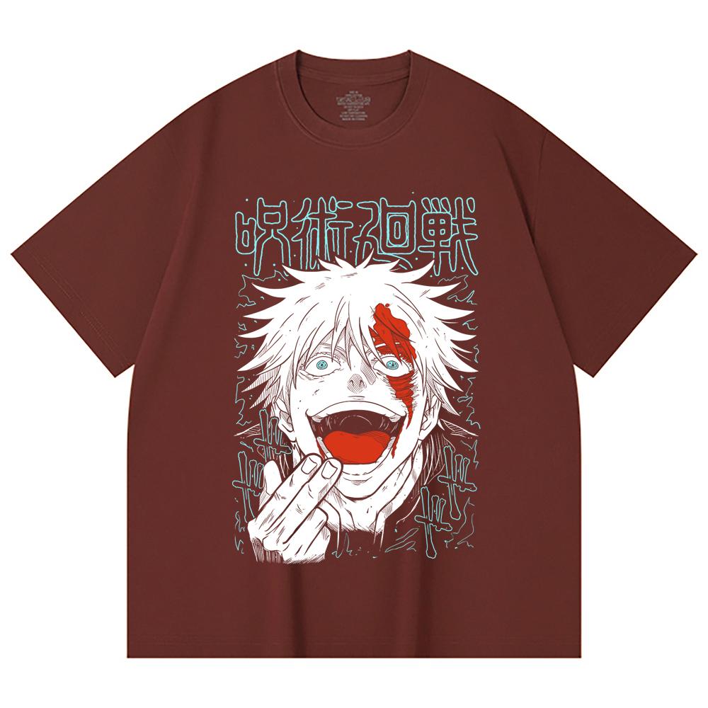 230 Gsm 100% Cotton Jujutsu Kaisen V1 Gojo Print Unisex Heavy Cotton T Shirt