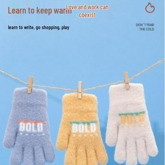 Neukundenrabatt: Niedliche Winter Strickwollhandschuhe für Kinder - Warmes Fünf-Finger-Design