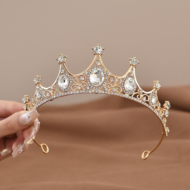 New Rhinestone Crown Bridal Wedding Headdress Lolita Female Princess Birthday Hair Accessories Alloy Full Diamond Crown