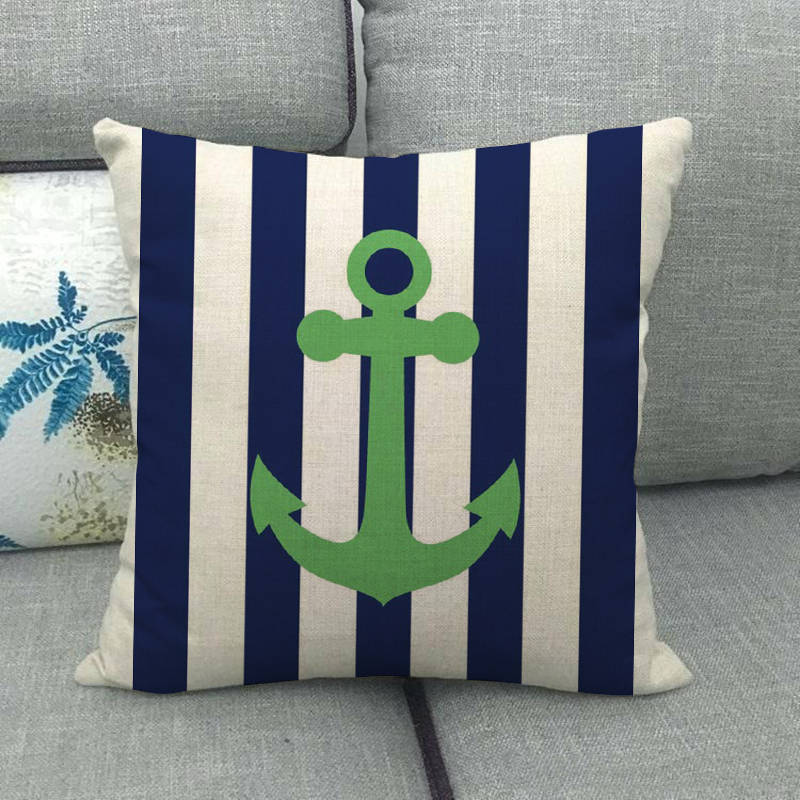 Minimalist Style Anchor For Boats Digital Printing Short Plush Pillow Covers For Car Sofa Office Cushion Cover Home Goods