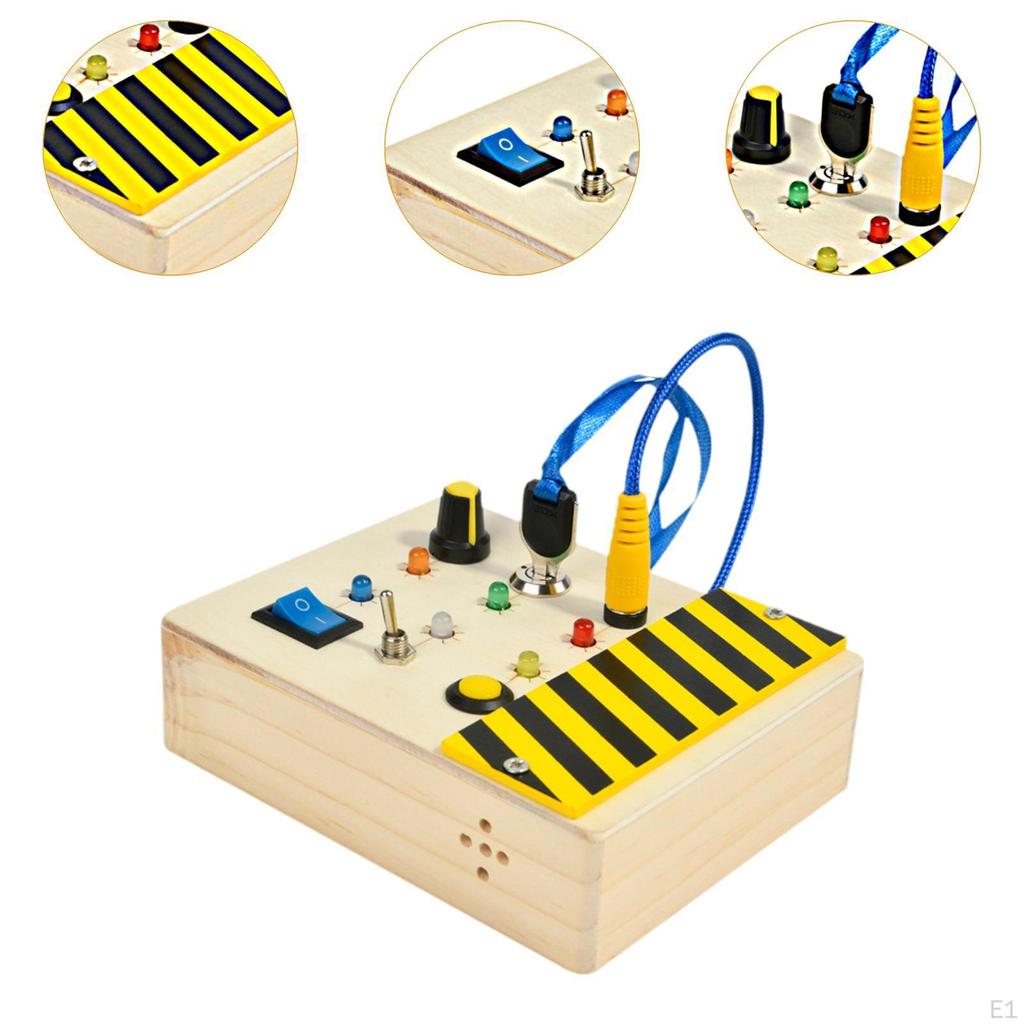 Lights Switch Busy Board Montessori Toy, Learning Skill Educational Toys Kids Activity Sensory