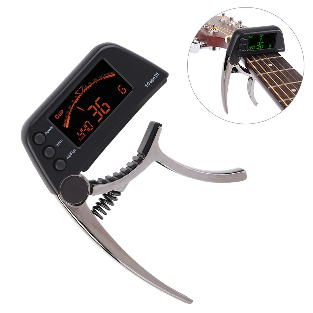 One Handed Quick Change Metal Capo Tuner Gear Accessory for Guitar Bass(Bronze)