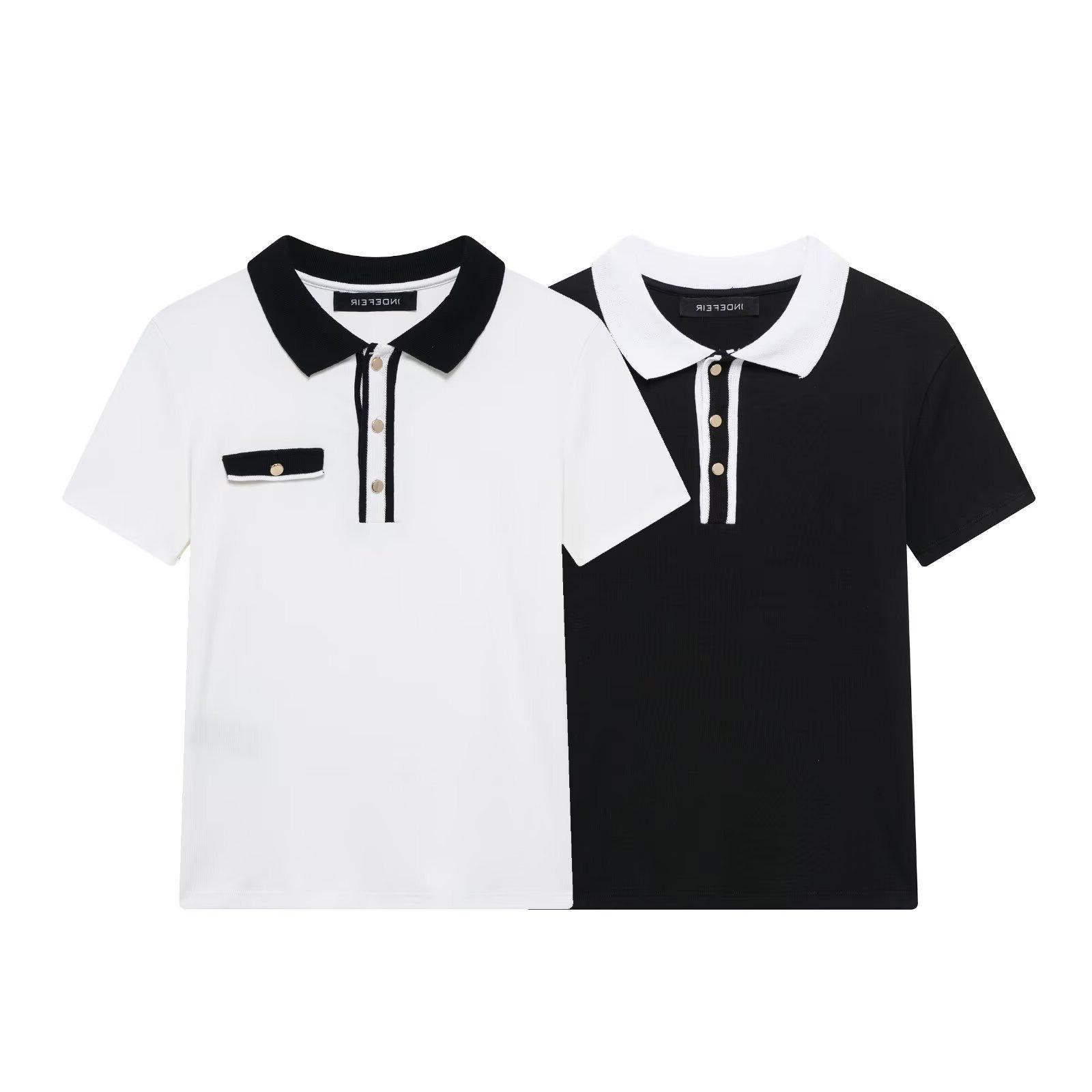 

TAOP&ZA Spring/Summer Women s Polo Collar Short Sleeve Knit T-Shirt Medium