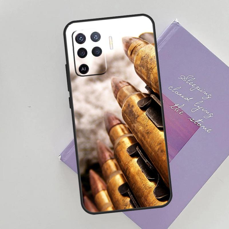 Military Gun Bullets Collage Phone Case For Oppo A96 A76 A16 A74 A53 A54 A94 A15 A17 A52 A72 A57S A58 A78 A98 A79 Cover