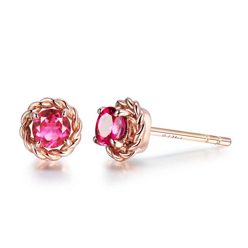 

HuiSept Fashion Earrings 925 Silver Jewelry Ruby Amethyst Emerald Sapphire Gemstone Rose Gold Stud Earrings for Women Wedding розы красного