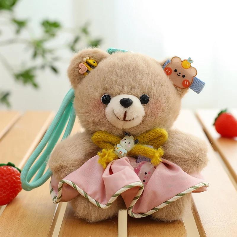 13Cm Sweet Cute Plush Bear Trinkets Rabbit Key Ring Fashion Jewelry Keychain Bag Pendant Birthday Gift Bag Decor