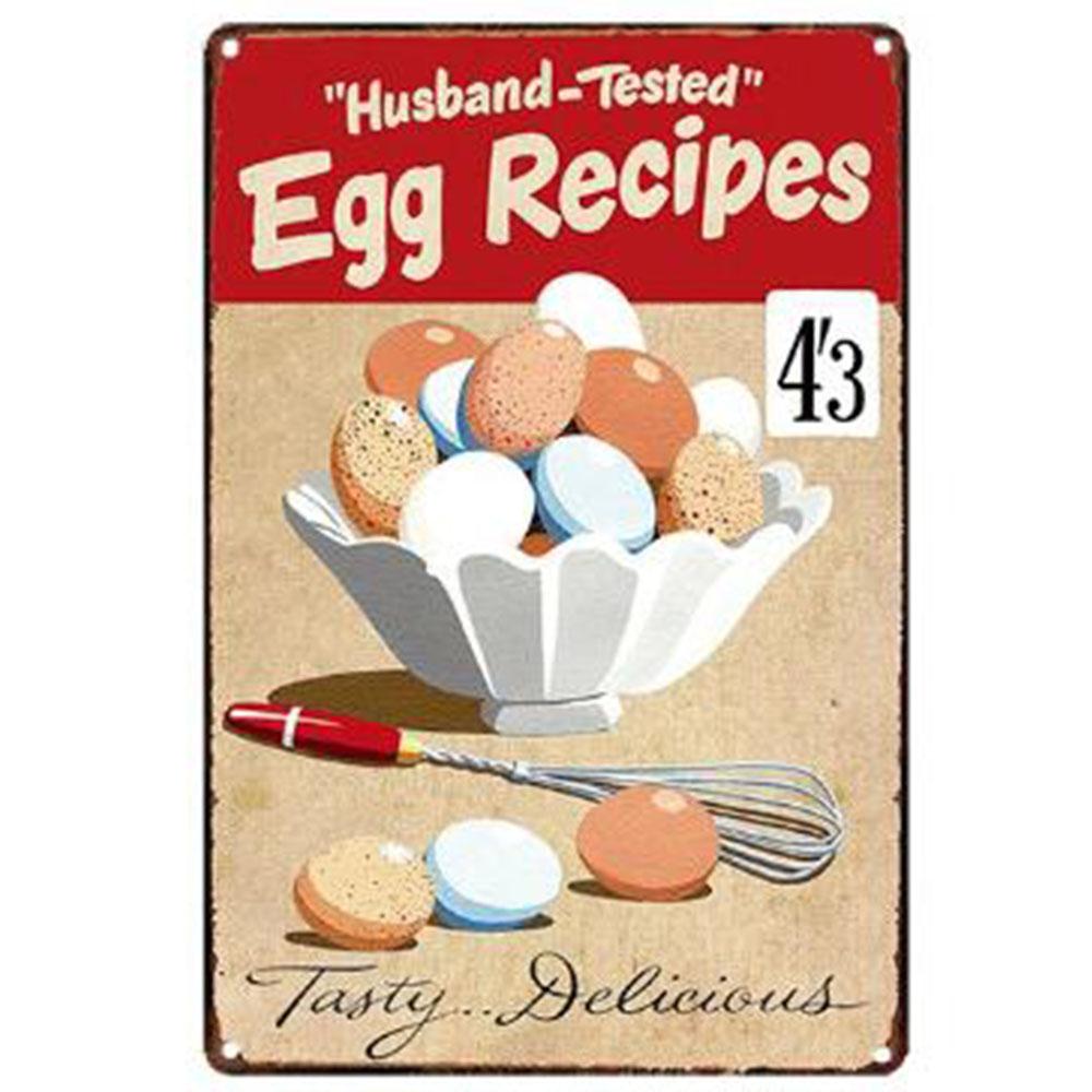 Farm Fresh Eggs Metal Tinplate Sign Poster Chicken Egg Shabby Chic Tin Signs Metal Plate 20x30cm