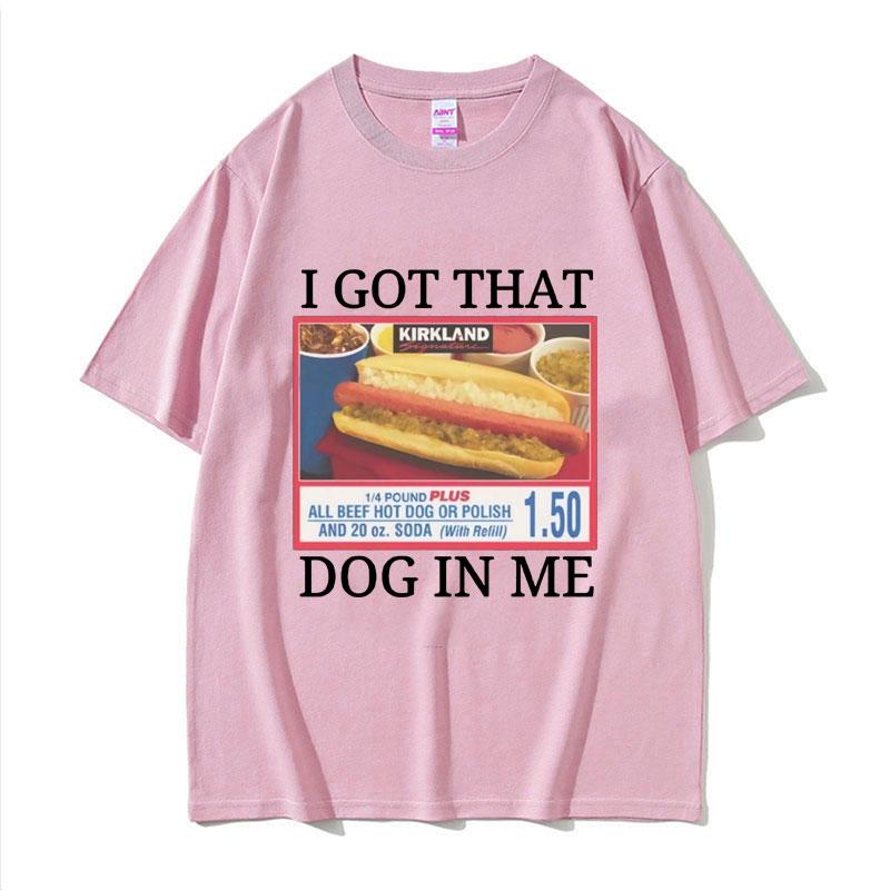 Ich habe diesen Hund in mir Costco Grafik T-Shirt Lustiges Kirkland Hot Dog Meme T-Shirt Herren Damen Mode Übergroßes T-Shirt Streetwear