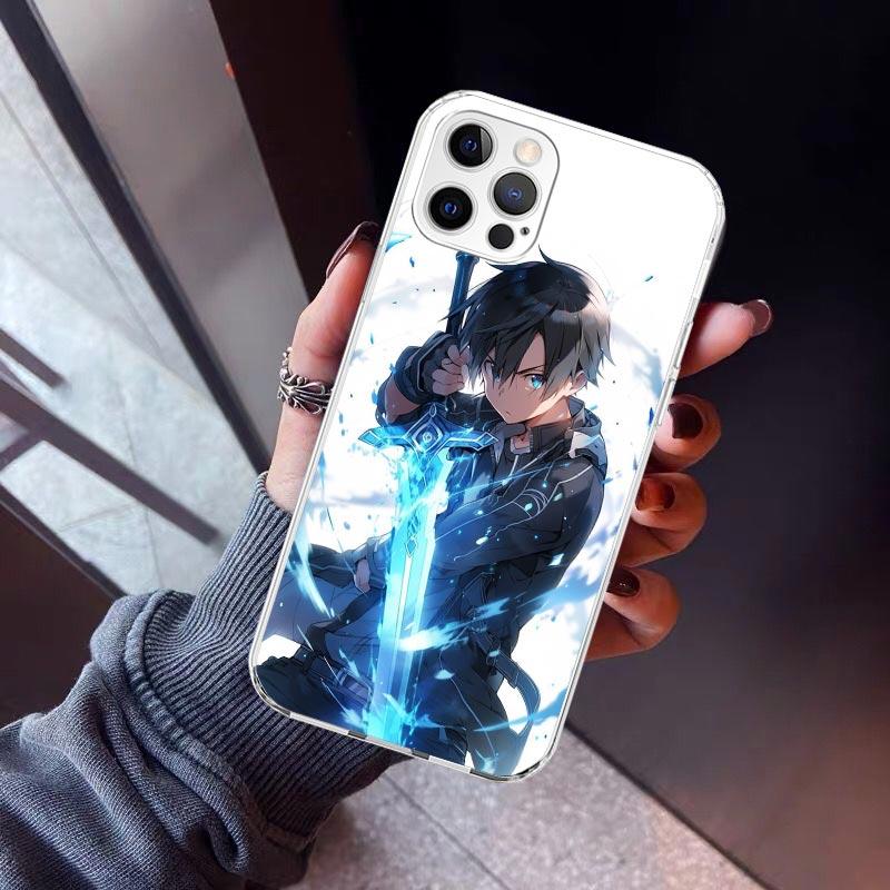 Sword Art Online Kirito Phone Case For iPhone 17 Air 11 13 Mini 14 15 Plus 16 12 Pro Max 16E SE 7 8 Pattern Soft TPU Back Cover