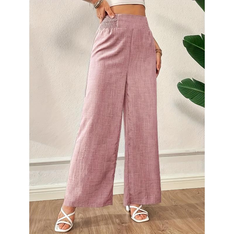 QICED Women's Fashion Casual Solid Color Print Pants & Capris