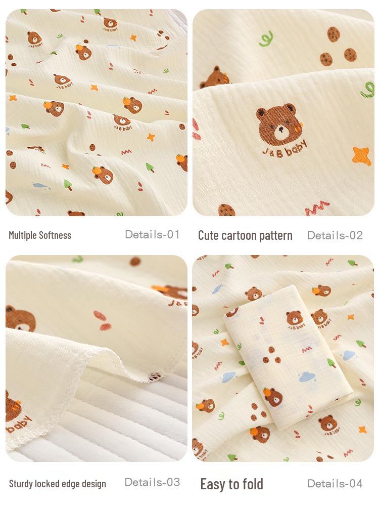 Double-Layer Cotton Cartoon Baby Swaddle: Breathable, Lightweight Swaddling Blanket for Infants & Toddlers