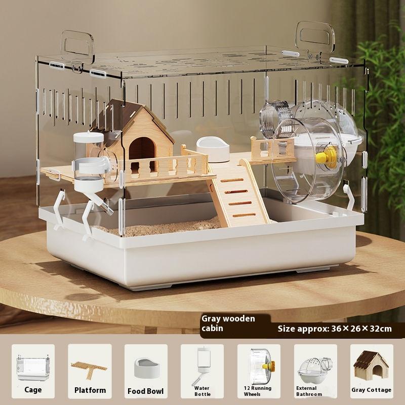 Großer Acryl Klar Hamster Villa Käfig für Syrische Gold Teddybär Luxus Lebensraum Stapelbar DIY Lebensraum Terrarium